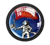 4 Pieces Welcome to Mars Drawer Knobs Dresser Knobs, Cabinet Knobs