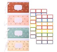 4 Pieces Wet Wipe Bags and 2 Label Stickers, Reusable Wipe Bags, Wipe Dispensers, Wipe Storage Supplies.