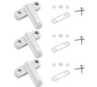 4 Pieces White Handle Lock, Door Blocker, Door and Window Lock Anti-Theft, Window Security Lock, Jammer, Alloy Blocker, Window Lock, Suitable for Doors and Windows, Handles.