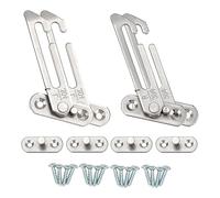 4 Pieces Window Restrainer Locks with Screws, Stainless Steel Window Safety Lock, Window Restrainer Hook, Child Lock Restrainer Safety Buckle, Left and Right, Suitable for Home, School