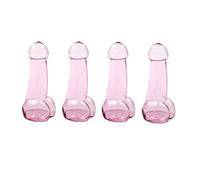 4 Pieces Wine Glasses, 6.3 in Creative Cocktail Glass Funny Irregular Novelty Barware Fun Stemless Wine Glasses Pink Crystal Cup for Party