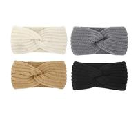 4 Pieces Winter Headbands for Women's,Comfy Soft Ear Warmer Headband Cable Knit Head Band Warm Winter Gifts (Style A, 1 count (Pack of 4))