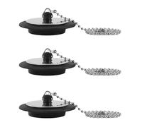 4 Pieces with Chain Water Blocking Plug, Waterproof Sea Rubber Plug, Durable Sink Leakage-Proof Accessories, Suitable for Bathtubs, Pools, and Bathrooms.