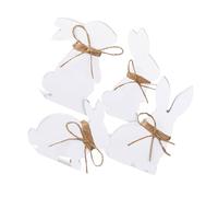 4 Pieces Wood Rabbit Figurine Bunny Living Room Kitchen Garden Farmhouse Decor Wood Sign Desk Decoration