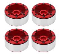 4 Piezas Llantas de Rueda RC Aleación de Aluminio 1/10 Cubo de Rueda de Coche RC para D90 para Piezas de Actualización de Coche RC SCX10 Resistente y Duradero Rojo 55 mm de