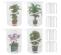 4 Piezas Tienda De Cultivo Antimoscas Con 16 Estacas para Parterres Elevados | Cubiertas De Malla para Plantas En Exteriores - Recinto Plegable Exterior |