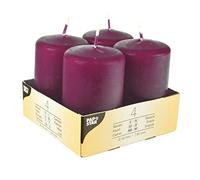 4 pillar candles, diameter: 50 mm x 80 mm, purple