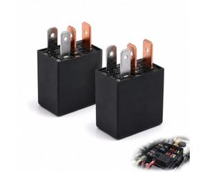 4 Pin 12V 30A Automotive Relay - Heavy Duty Multi-Purpose Car Relay Kit for Trucks, Motorcycles & All Vehicles (2 Pack)