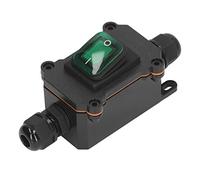 4 Pin 2 Position Inline Cord Switch On Off Outdoor Toggle Switch with IP65 Waterproof for High Power Appliances DC12V 25A (Green)