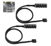 4 PIN/3PIN PWM Fan Splitter Adapter CPU Cooling PC Fan Hub Power Supply Extension Cable Internal Motherboard Connector Sleeved Case for 12V Desktop Computer Cooler Fans 1 To 5 Way (2pcs HUB Model 1)