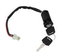 4 Pin 4 Wire Motorcycle Ignition Switch Lock Cylinder with 2 Keys, ABS Electric Starter for Quad ATV UTV Scooter, Direct Replacement Black