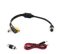 4 Pin Aviation Adapter Female 4-PIN Aviation Cable to RCA DC Adapter Audio & Video Cable & CCTV for Bus/Truck Parking Reversing Camera System