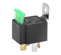 4-Pin Fused Relay,DC 12V 30A Normally Open Contacts Car Flash Relay On/Off With Bracket Black