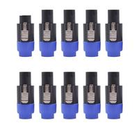 4-Pin Locking Amplifier Speaker Connector - 4-Pole Long Tail Solder Type for Professional Audio Systems 10PCS(Blue)