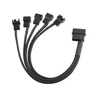 4-Pin Molex to 5 x 3 Pin / 4 Pin PMW 12V PC Case Fan Power Adapter Cable, 3-Pin or 4-Pin (PWM Connector) to Molex Computer Cooler Cooling Fan Splitter Y Power Cable