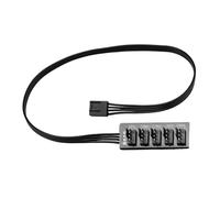 4-Pin PWM Fan Hub - 1 to 5 Way Splitter Adapter Power Extension Cable for PC Computer Case, CPU Cooler & Internal Motherboard Connector | Compatible PWM Function & High-Density Cooling