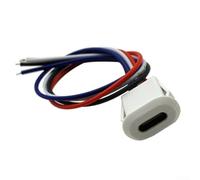 4-Pin Type C Female Charging Socket Waterproof Power Port Stable Electrical Connection High Insertion Extraction Cycles Low Resistance Rubber Coated Insulation Black White Standard(White)