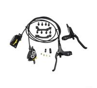 4 Piston Hydraulic Brake System with Adjustable Travel Screw and Brake Hoses Right Front 800mm, Left Rear 1500mm, Suitable for Mountain Bikes (Black)