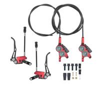 4-Piston Hydraulic Disc Brake For Mountain Bike MTB Split-Type Aliper With Internal Routing Braking Bike Brake Drum(PEERAGE4 Red)