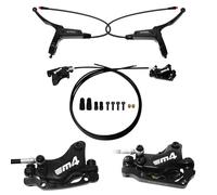 4-Piston Internal Routing Hydraulic Brake Set, Front 850mm and Rear 1600mm Hydraulic Disc Brake for eBike Mountain Bike,Pre-Bled Hydraulic Brake Kit with Mounting Adapter (Brake Set-001)