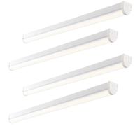 4 PK 5ft High Lumen Emergency Batten Light - 65.5W Cool White LED - Gloss White Loops White One Size