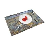 4 Placemats For Dining Table, Kitchen Cloth Placemats Set Of 4 Washable Non Slip Rectangle Placemats 30 X 45 Cm, Fishing Lake Fishermen Print Party Decor Table Placemats For Dining Table