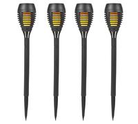 (4) Plastic Solar Powered 12 LED Garden Light Lamp
