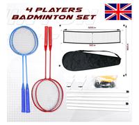 4 Player Badminton Set Racket Shuttlecock Outdoor Pole Garden Game