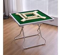 4-Player Portable Folding Mahjong Table with Wear-Resistant Nylon Top and Durable Carbon Steel Bracket, Includes Cup Holders for Table Games