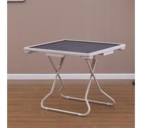 4-Player Portable Folding Mahjong Table with Wear-Resistant Nylon Top and Durable Carbon Steel Bracket, Includes Cup Holders for Table Games