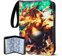 4 Pocket Card Binder, 50 Pages 400 Cards Capacity, Card Collection Binder with Zipper, PU Trading Card Binder, for Kids Gifts, for Birthdays,Children's Day, Christmas, Thanksgiving