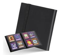 4-Pocket Card Binders, 20 Pages Reversible Design Holding 160 Pockets,Black Elastic Strap Trading Card Binder for Basketball Sports Cards, Game Cards,Football Card