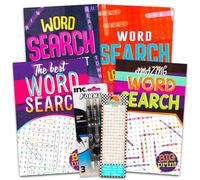 4 Pocket Size Word Search Books for Adults, Seniors - Set of 4 Travel Size Word Hunt Books with 160 Pages Each Plus 3 Pens and Magnifier | Over 600 Word Find Puzzles
