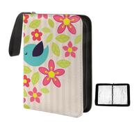 4 Pocket Trading Card Storage for 400 Cards, 50 Pages Tcg Binder Valentine's Day Bird Card Folders for Tcg, Mtg, Collectible Games, Sports, Football, Basketball Cards