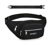 4 Pockets Bumbag Waist Pack with Adjustable Strap - Waterproof Running Fanny Pack for Men Women Large Capacity Waist Bag for iPad mini Phone Waterproof Waistbag for Outdoor Gym Sport Travel Cycling
