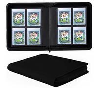 4 Pockets Card Binder for Semi Rigid Card Holders, Ringless Card Binder Album Holds 160Pcs Hard Sleeves, Semi Card Holder Binder with Sleeves for PSA, BGS & Grading, CSG, Clear TCG Protector (Black)