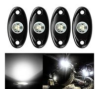 4 Pods LED Rock Lights, Ampper Waterproof LED Neon Underglow Light for Car Truck ATV UTV SUV Offroad Boat Underbody Glow Trail Rig Lamp (White)