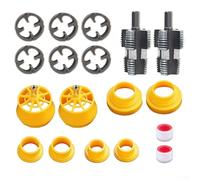 4-Point and 6-Point PVC Pipe Threader Kit for Electric Hand Drills - Dual-End Water Pipe Threading Tool, Plastic & Metal Construction, Includes