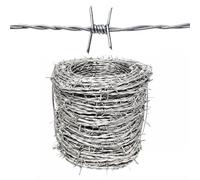 4-Point Barbed Wire 1.8mm Heavy-Duty Hot-Dipped Galvanized Wire Roll Versatile for Fencing Baseball Bats Bird Feeders Garden & Craft Projects