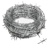 4 Point Barbed Wire, 18 Gauge Real Barb Wire Roll 40 Feet Barbwire for Fence, Baseball Bat, Bird Feeder, Garden & Crafts