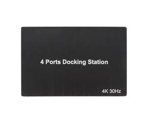 4 Point Point Placement Station, Aluminum Alloy 4k 30Hz 1080p 60Hz Increase Work Efficiency USB 3.0 - HD Quad Multimedia Interface Adapter (UK Plug)