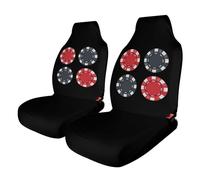 4 Poker Chips Casino Universal Car Seat Covers Front Seats with Retaining Buckle Vehicle Accessories