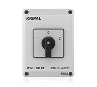 4-pole 100a rotary cam selector, manual changeover switch 0-1-2 (on-off-on), ip65 enclosure, 3p+n, mains generator, iec/en 60947-3