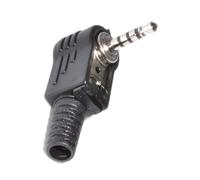 kenable 4 Pole 2.5mm Right Angled Solder Jack Terminal for 4mm AV Cables