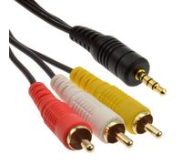 4 Pole 3.5mm Jack To 3 x RCA Composite & Stereo Audio Cable 2m