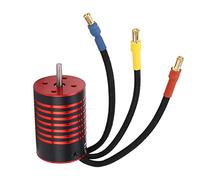 4 Pole Brushless Motor, 600W Black Red Brushless Motor 2838 for 1/14 RC Car (3200KV)