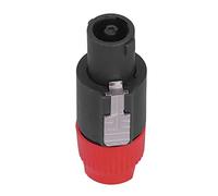 4 Pole Speaker Plug Twist Lock Audio Connector Sturdy Cable Connector for Professional Audio Systems and Power Amplifiers ABS Brass 4Pcs (Red)