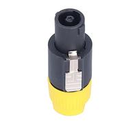 4 Pole Speaker Plug Twist Lock Audio Connector Sturdy Cable Connector for Professional Audio Systems and Power Amplifiers ABS Brass 4Pcs (Yellow)