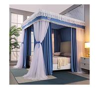 4 Poles Bed Canopy Four Seasons Universal Bed Curtain - Blackout & Dustproof, Girls Bedroom Mosquito Net