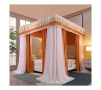 4 Poles Bed Canopy Four Seasons Universal Bed Curtain - Blackout & Dustproof, Girls Bedroom Mosquito Net
